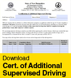 Certification of Additional Supervised Driving