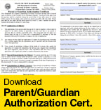 Parent or Guardian Authorization Certificate